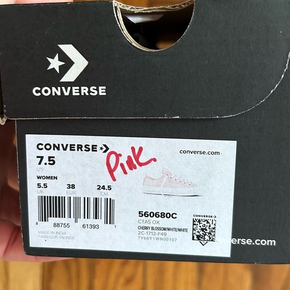 Converse Chuck Taylor All Star Pink Ox, BNIB, size 7.5 - Picture 10 of 10